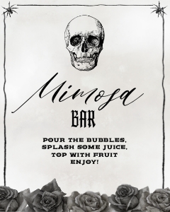 NX1 - Mimosa Bar Sign - 8x10: NX1 - 40 Bachelorette Games