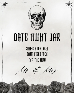 NX1 - Date Night Jar Sign - 8x10: NX1 - 40 Bachelorette Games