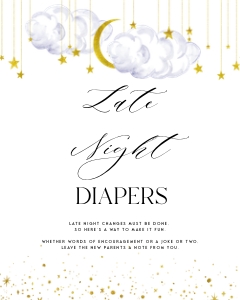 LS1 - Late Night Diapers Sign - 8x10: LS1 - Late Night Diapers
