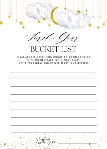 LS1 - First Year Bucket List 5x7: LS1 - First Year Bucket List