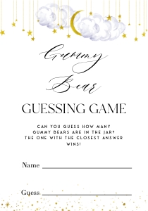 LS1 - Gummy Bear Guessing Game Card - 3.5x5: LS1 - Gummy Bear Game