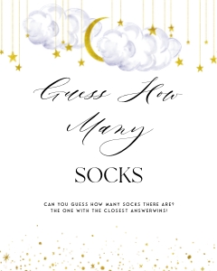 LS1 - Socks Game Sign - 8x10: LS1 - Socks Guessing Game