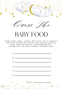 LS1 - Guess The Baby Food Card - 3.5x5: LS1 - Guess The Baby Food