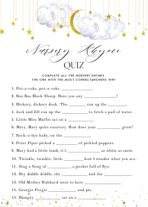 LS1 - Nursery Rhyme Quiz 5x7: LS1 - Nursery Rhyme Quiz