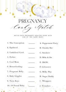 LS1 - Pregnancy Candy Match 5x7: LS1 - Pregnancy Candy Match