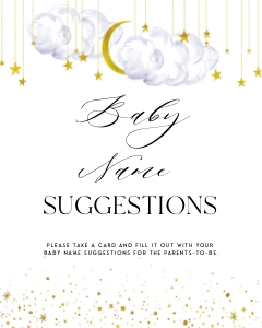 LS1 - Baby Name Suggestions Sign - 8x10: LS1 - Baby Name Suggestions