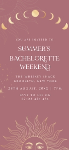 SL1 - Bachelorette Weekend Invite Mobile design preview