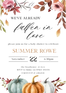 PM1 - Fall In Love Invite 5x7 design preview