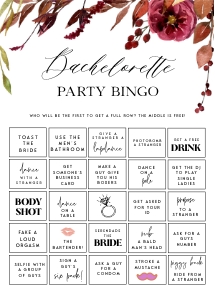 FL1 - Bachelorette Party Bingo design preview