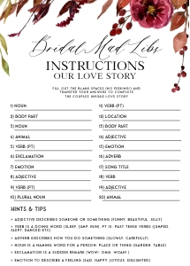 FL1 - Bridal Mad Libs design preview