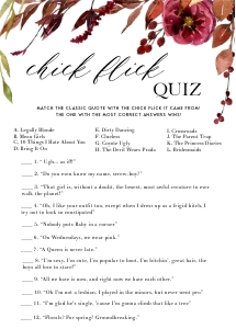 FL1 - Chick Flick Quiz design preview