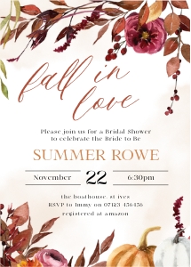 FL1 - Fall In Love Invite 5x7 design preview