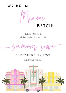 MB1 - Miami Bitch Invitation 5x7 design preview