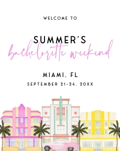 MB1 - Miami Bachelorette Welcome Signs design preview