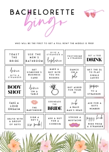 MB1 - Bachelorette Party Bingo design preview