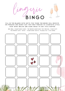 MB1 - Lingerie Bingo Game design preview