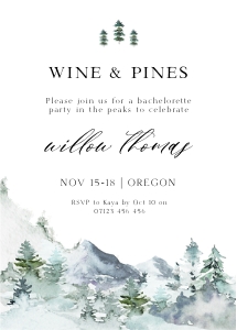 OG1 - Wine & Pines Invitation 5x7 design preview