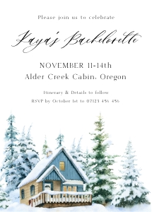 OG1 - Bachelorette Cabin Invitation 5x7 design preview
