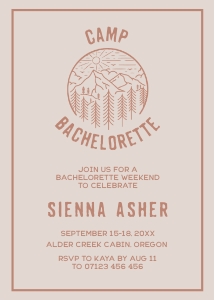 PN1 - Camp Bachelorette Invite 5x7 design preview