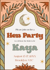 KM1 - Hen Party Invite 5x7 design preview