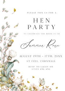 AN1 - Hen Party Invitation - 5x7 design preview