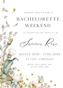 AN1 - Bachelorette Weekend Invite - 5x7 design preview