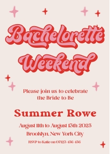 MZ1 - Bachelorette Weekend Invite 5x7 design preview