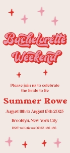 MZ1 - Bachelorette Weekend Mobile Invite design preview