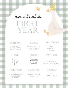 OSG - My First Year - 8.5x11 - Arch Green: OSG - My First Year