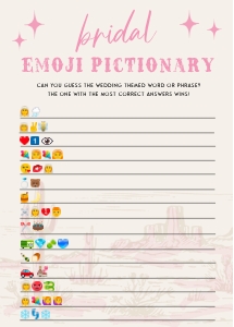 HLR - Bridal Emoji Pictionary - 5x7: HLR - 35 Games