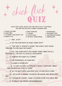 HLR - Chick Flick Quiz - 5x7: HLR - 35 Games