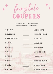HLR - Fairytale Couples - 5x7: HLR - 35 Games