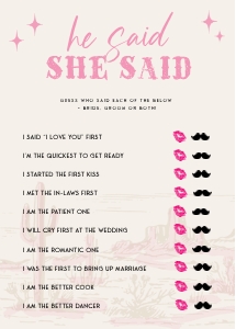 HLR - He Said She Said - 5x7: HLR - 35 Games