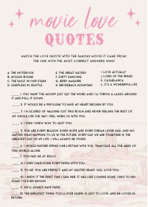 HLR - Movie Love Quotes - 5x7: HLR - 35 Games