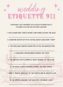 HLR - Wedding Etiquette 911 - 5x7: HLR - 35 Games
