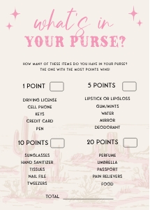 HLR - What's In Your Purse - 5x7: HLR - 35 Games