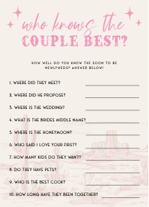 HLR - Who Knows The Couple Best - 5x7: HLR - 35 Games