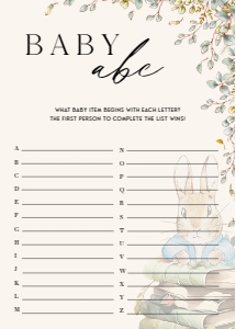 ANC - Baby ABC - 5x7: ANC - 35 Floral Rabbit Games