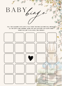 ANC - Baby Bingo - 5x7: ANC - 35 Floral Rabbit Games