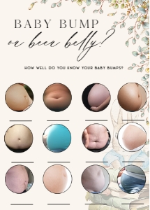 ANC - Baby Bump or Beer Belly - 5x7: ANC - 35 Floral Rabbit Games