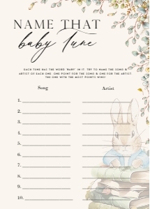 ANC - Name That Baby Tune - 5x7: ANC - 35 Floral Rabbit Games