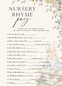 ANC - Nursery Rhyme Quiz - 5x7: ANC - 35 Floral Rabbit Games