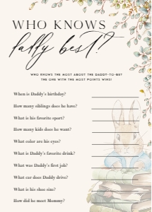 ANC - Who Knows Daddy Best - 5x7: ANC - 35 Floral Rabbit Games