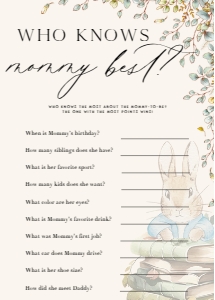 ANC - Who Knows Mommy Best - 5x7: ANC - 35 Floral Rabbit Games