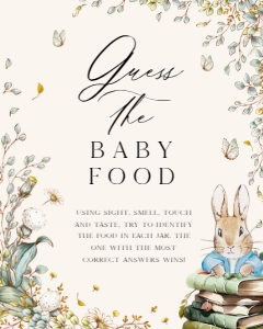 ANC - Baby Food Sign - 8x10: ANC - 35 Floral Rabbit Games