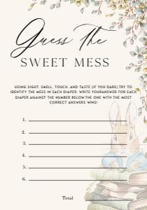 ANC - Sweet Mess Card. 3.5x5: ANC - 35 Floral Rabbit Games