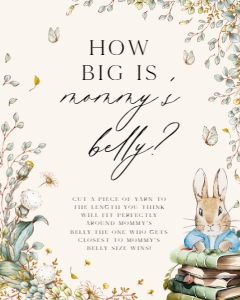 ANC - How Big Is Mommy's Belly - 8x10: ANC - 35 Floral Rabbit Games