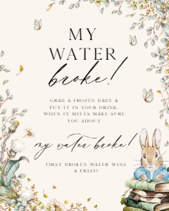 ANC - My Water Broke - 8x10: ANC - 35 Floral Rabbit Games