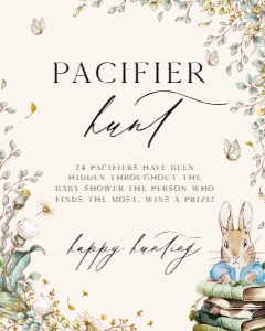 ANC - Pacifier Hunt - 8x10: ANC - 35 Floral Rabbit Games