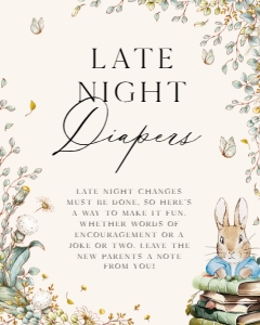 ANC - Late Night Diapers - 8x10: ANC - 35 Floral Rabbit Games